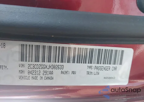 2018 Dodge Challenger Gt Awd from USA, damaged, VIN 2C3CDZGGXJH302633